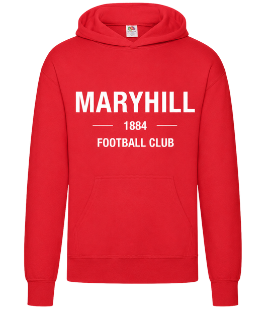 Maryhill FC 1884 Hoodie – Red / White Print