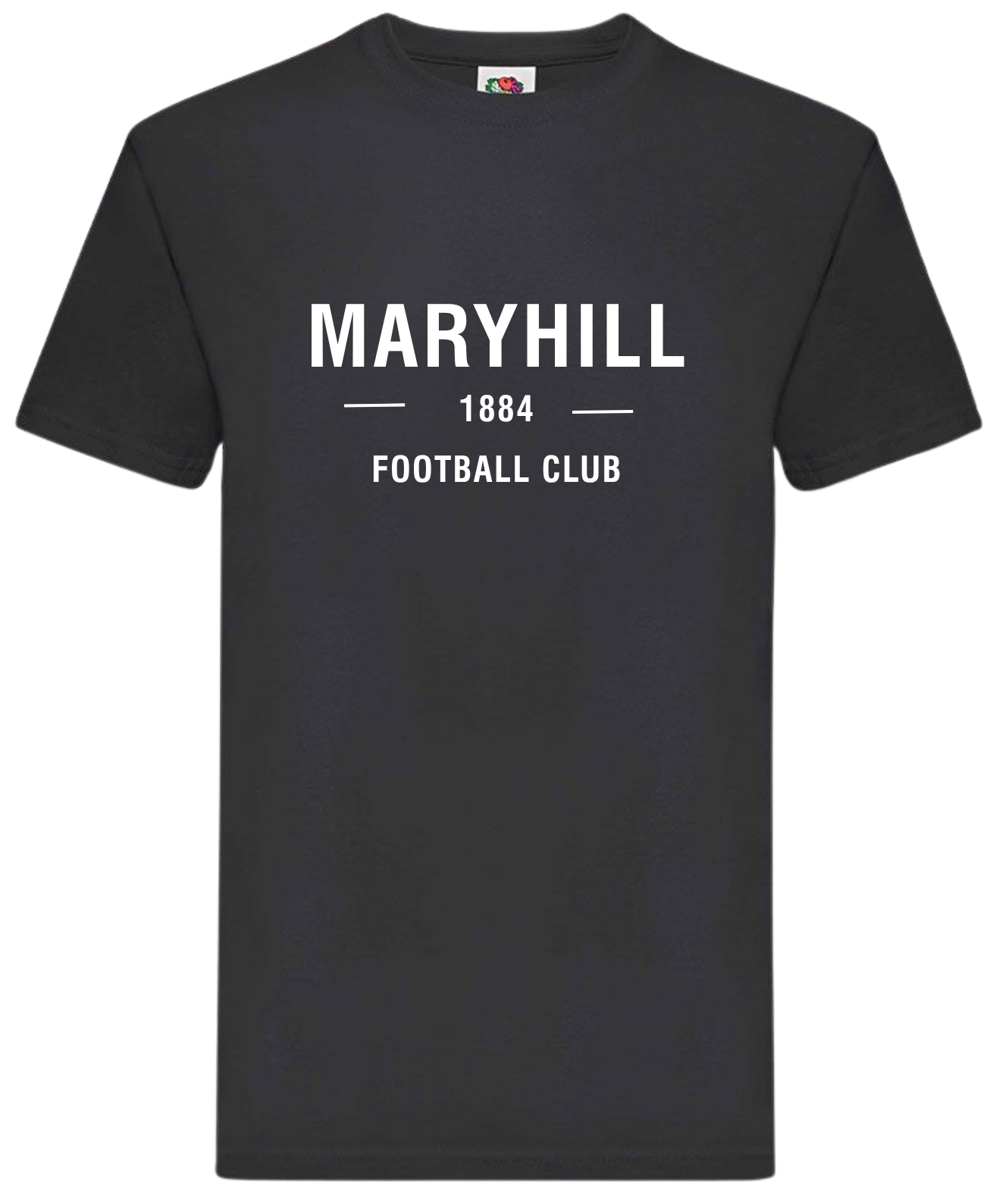Maryhill FC 1884 Tee – Black / White Print