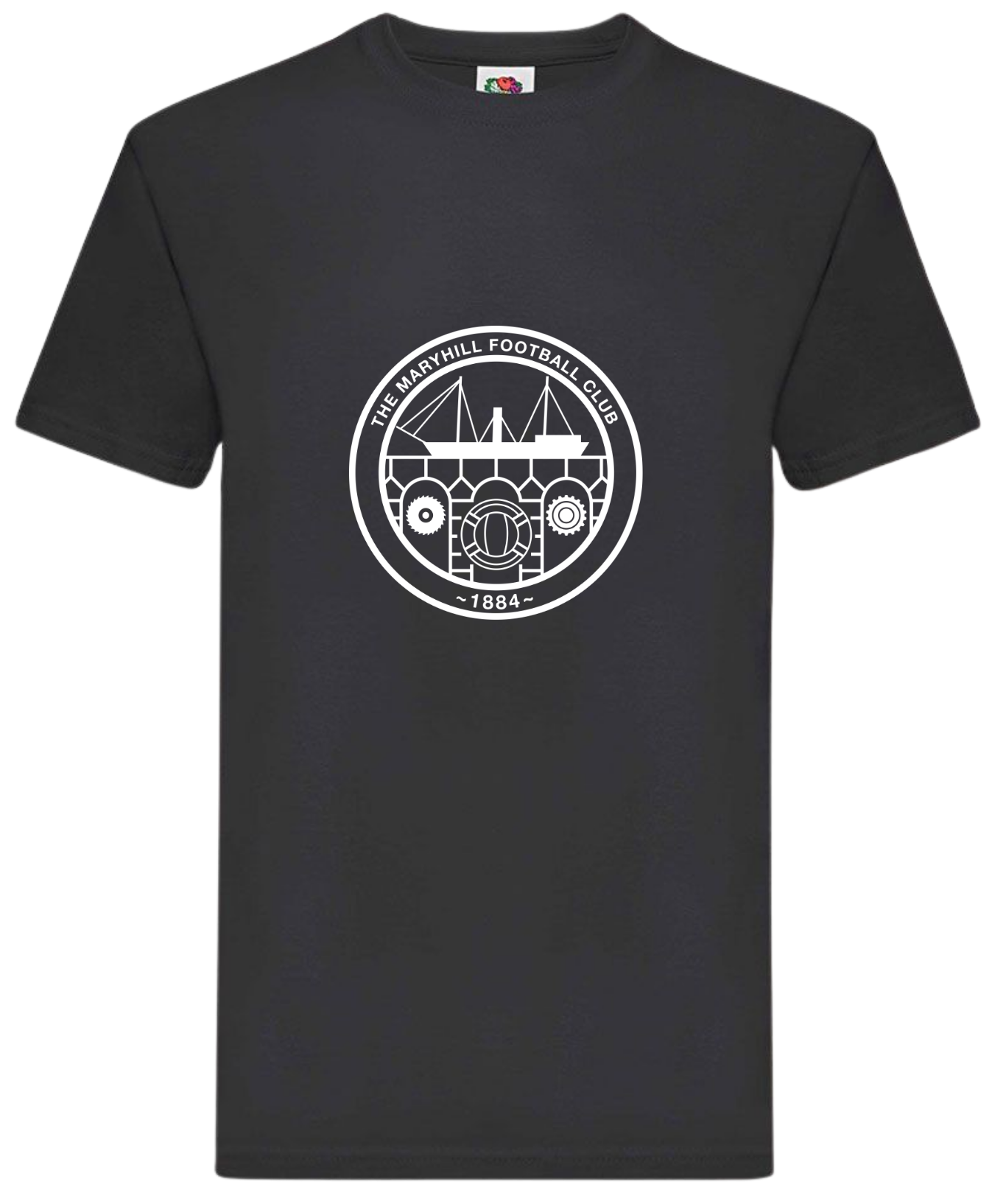 Maryhill FC Crest Tee - Black / White Print